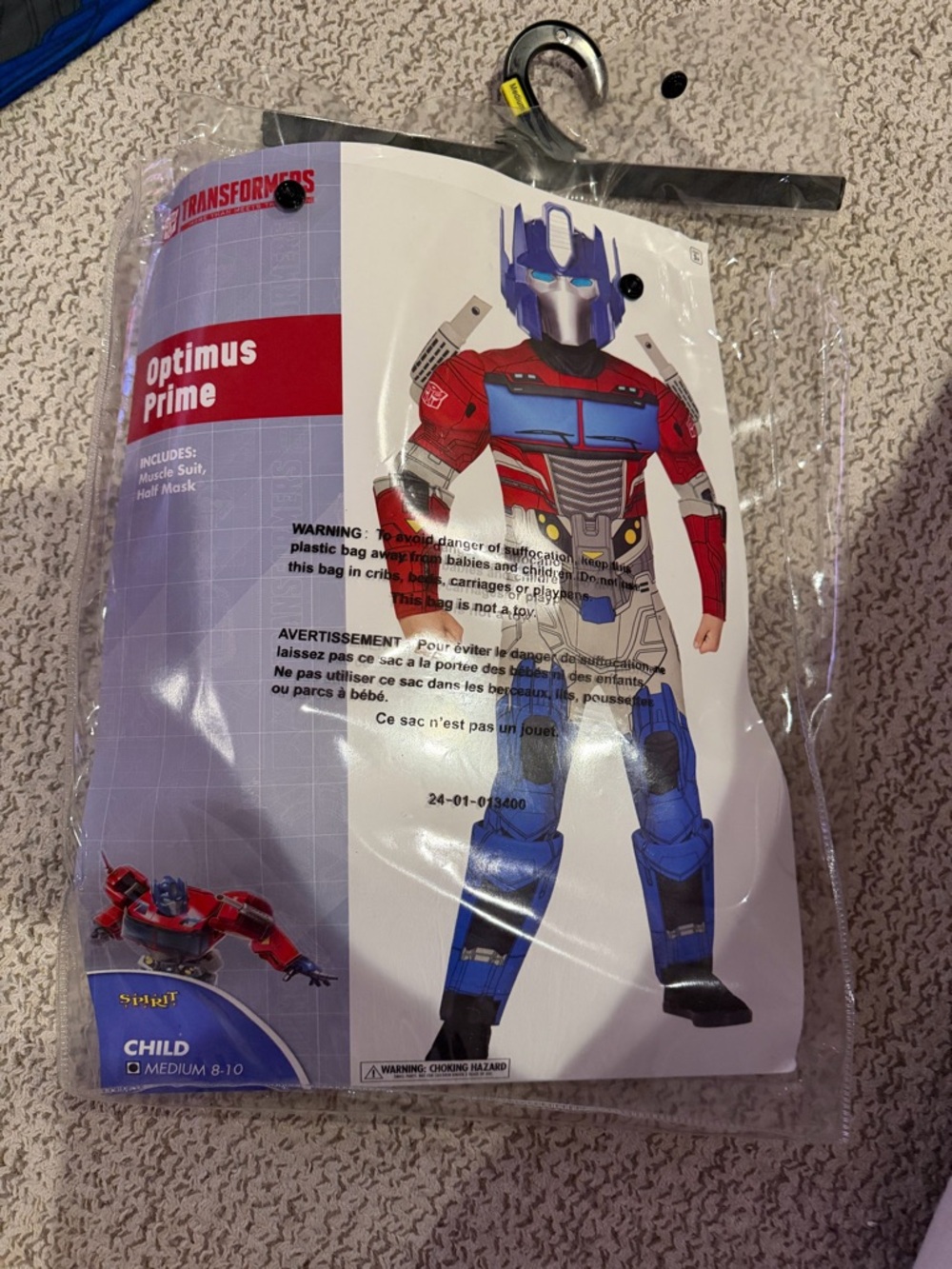 Spirit Transformers Optimus Prime Halloween costume, child size medium 8-10